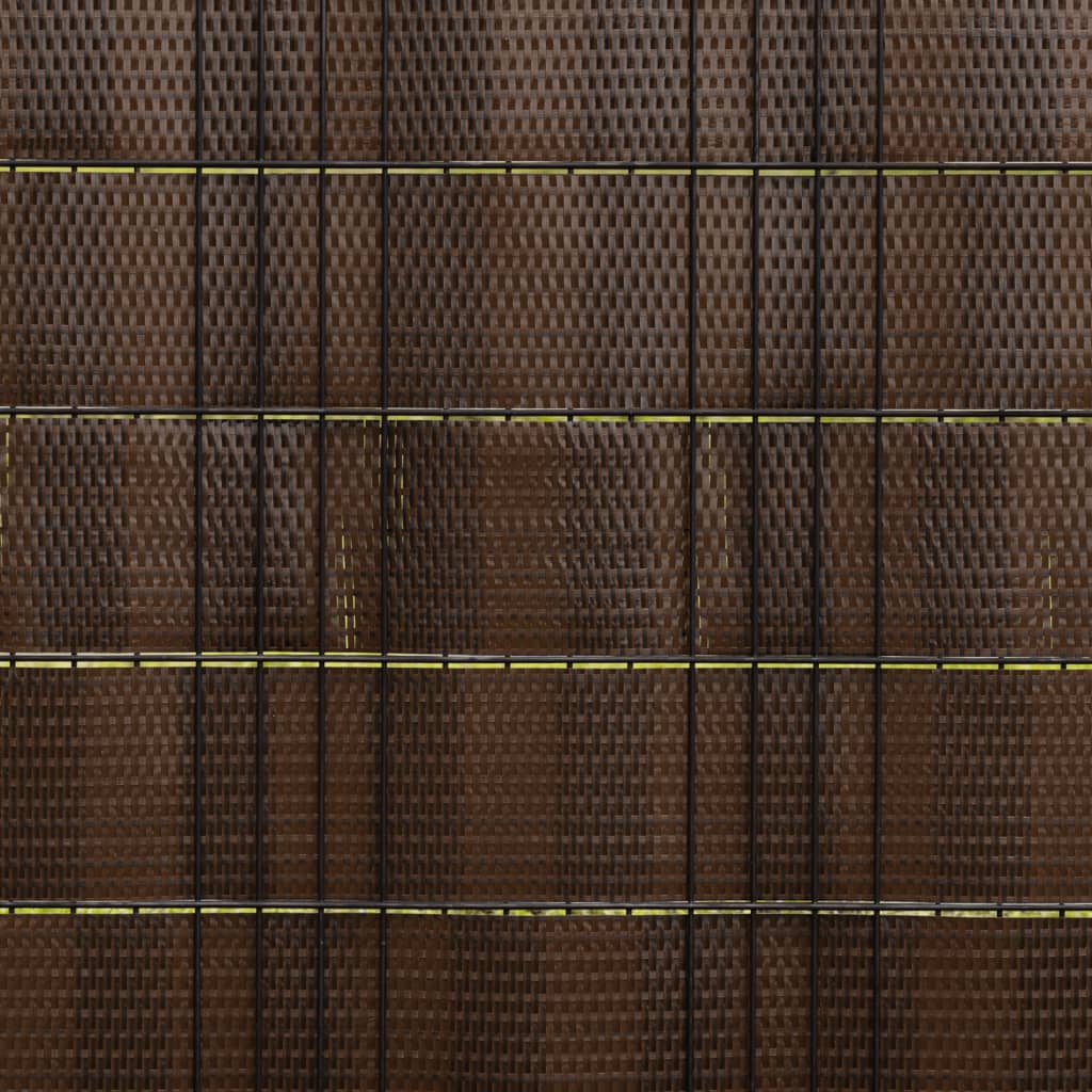 vidaXL Balcony Screens 10 pcs Brown and Black 255x19 cm Poly Rattan 6