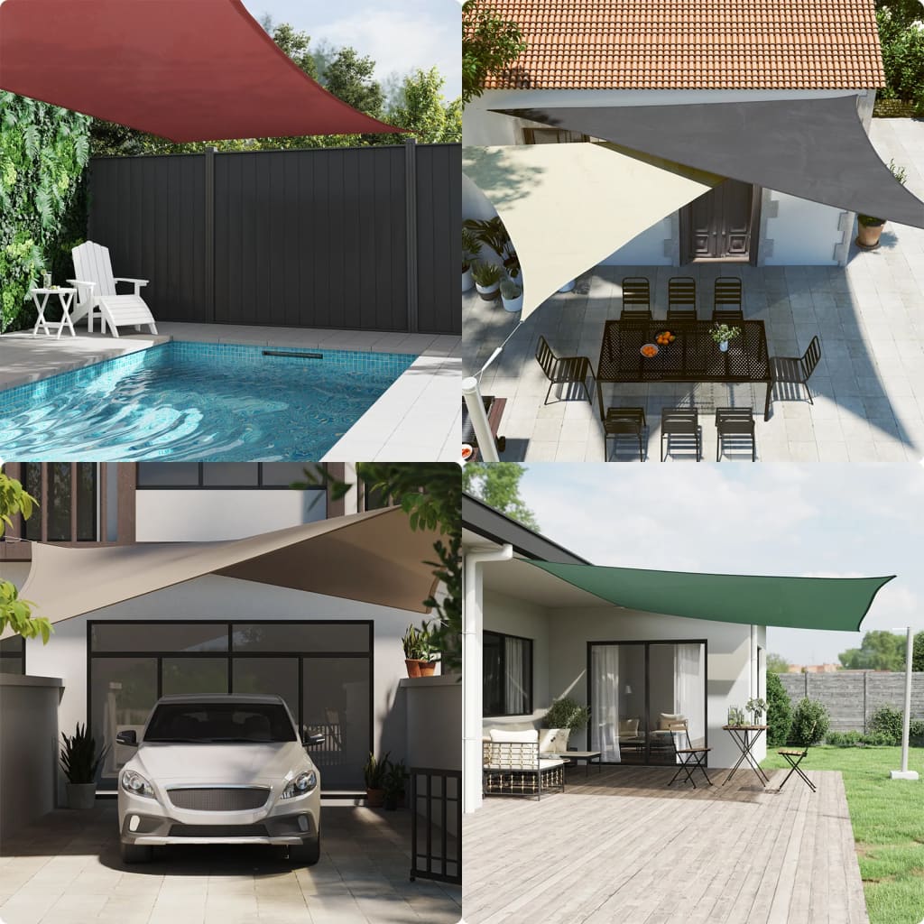 vidaXL Sun Shade Sail Light Grey 5x4 m 100% Polyester Oxford 3