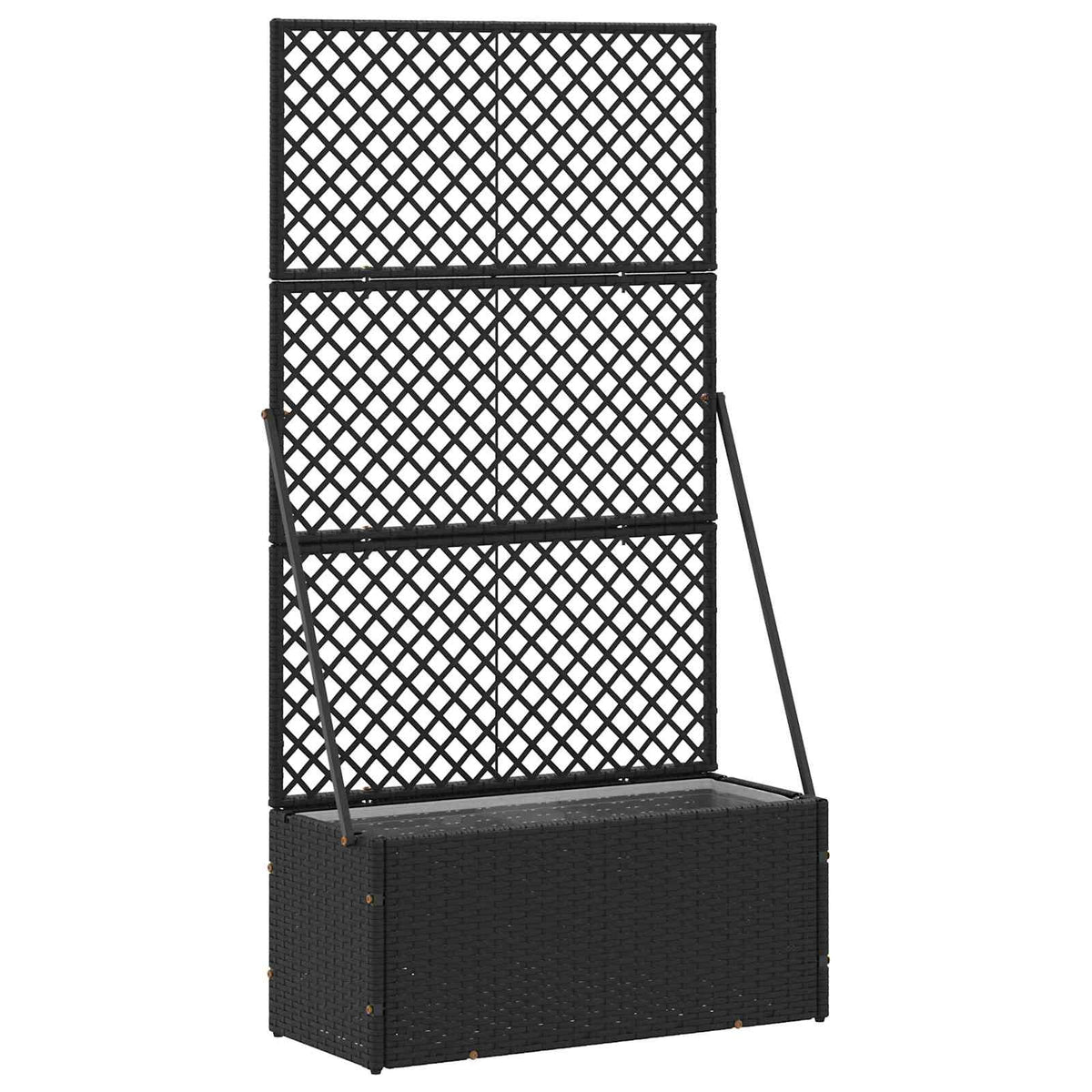 vidaXL Garden Trellis Planter Black 70 x 30 x 135 cm Metal 1