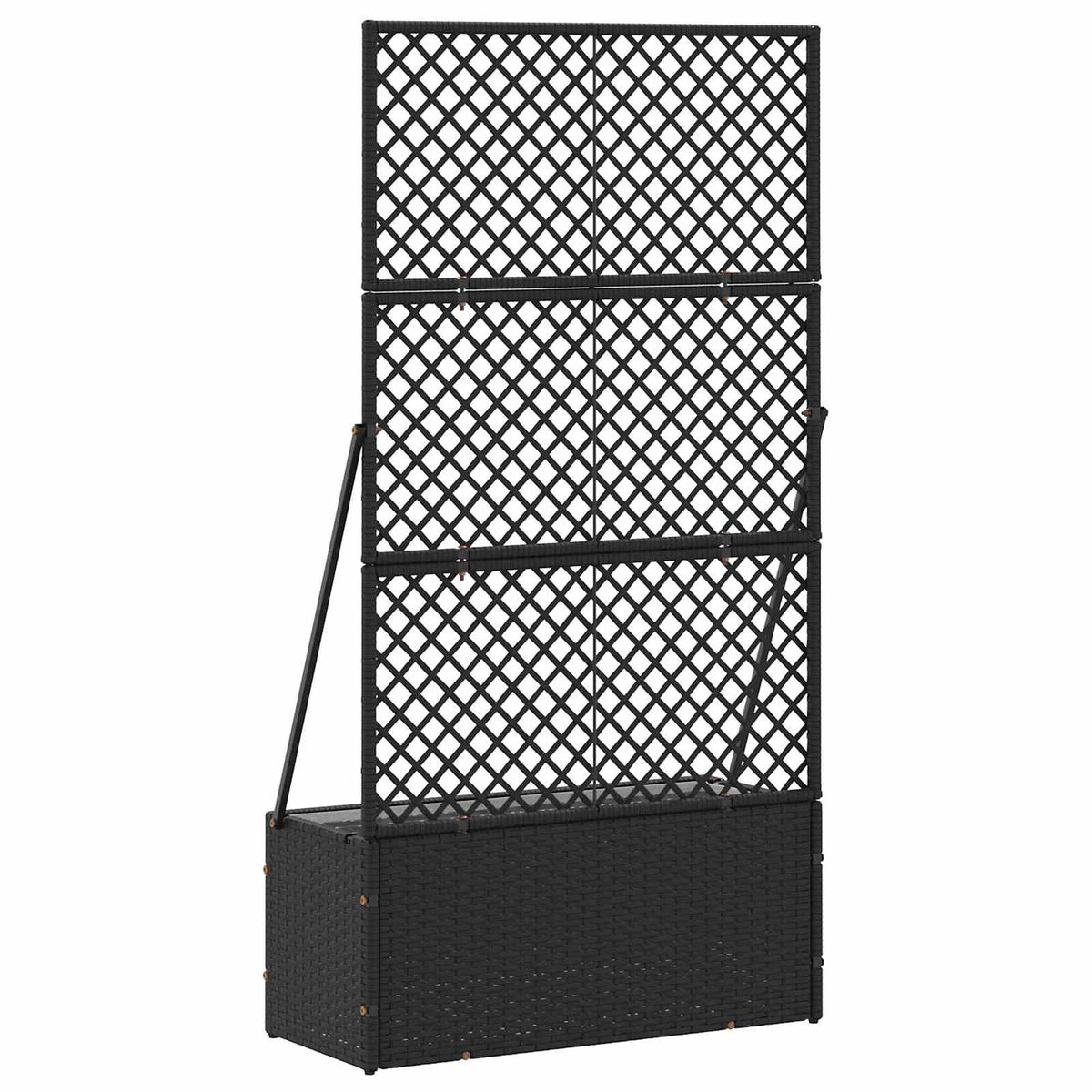 vidaXL Garden Trellis Planter Black 70 x 30 x 135 cm Metal 5