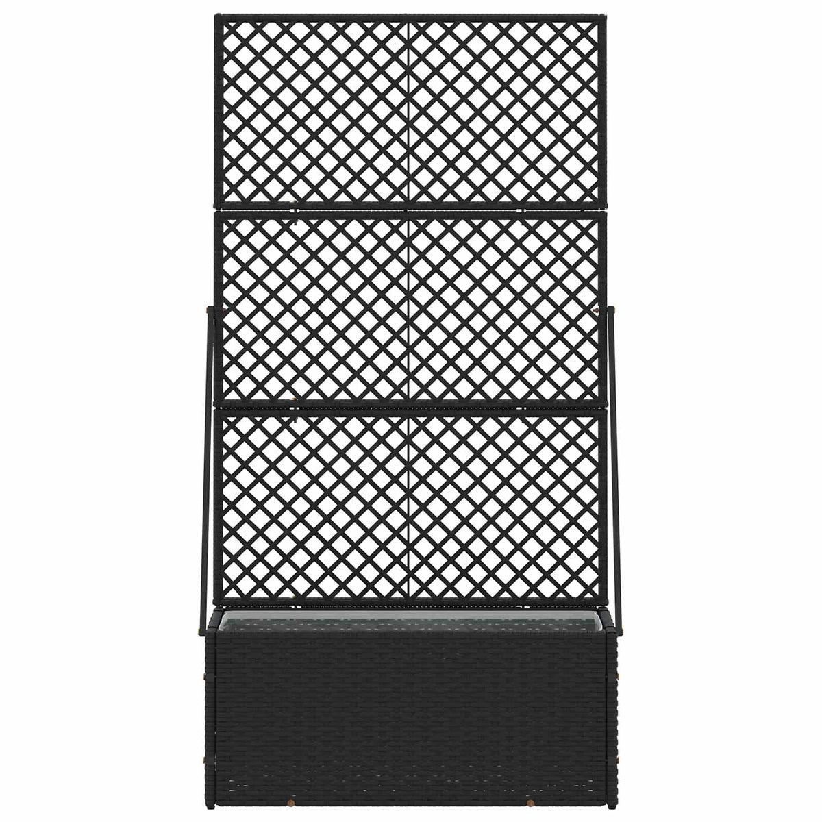 vidaXL Garden Trellis Planter Black 70 x 30 x 135 cm Metal 3