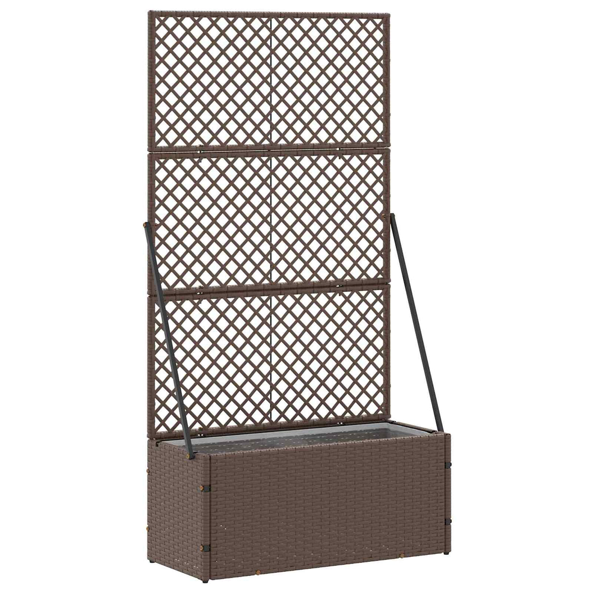 vidaXL Garden Trellis Planter Brown 70 x 30 x 135 cm Metal 1