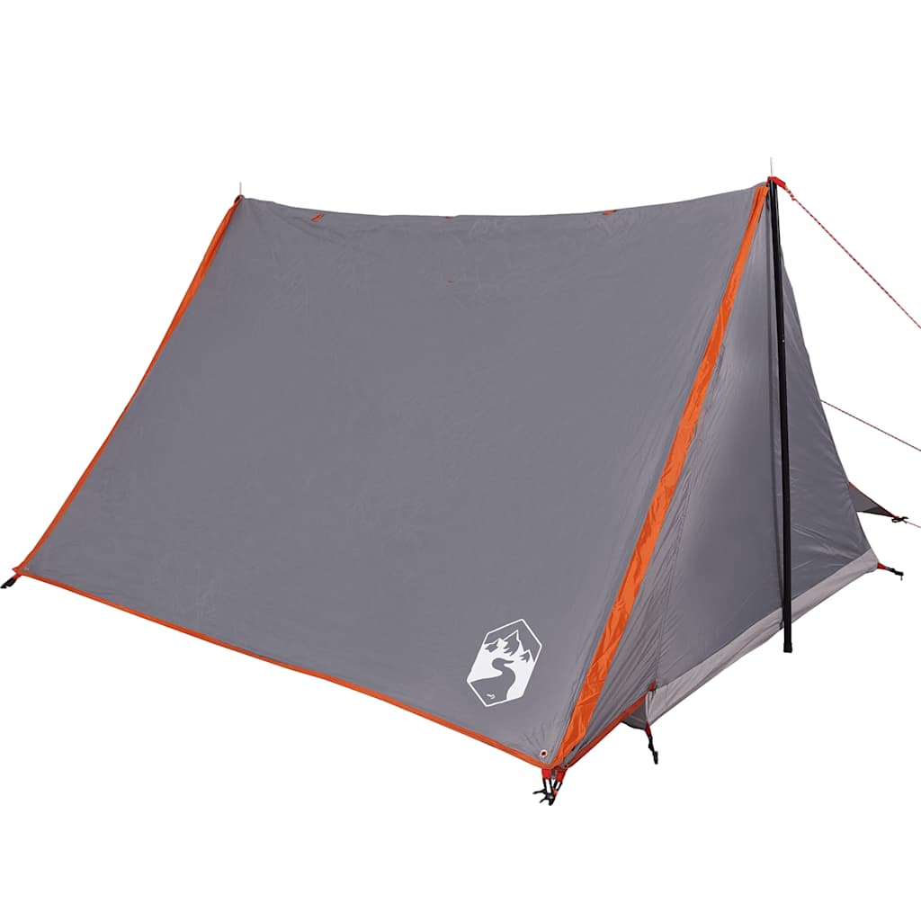 vidaXL Camping Tent 2-Person Grey and Orange Waterproof 4