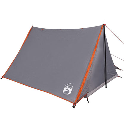 vidaXL Camping Tent 2-Person Grey and Orange Waterproof 4