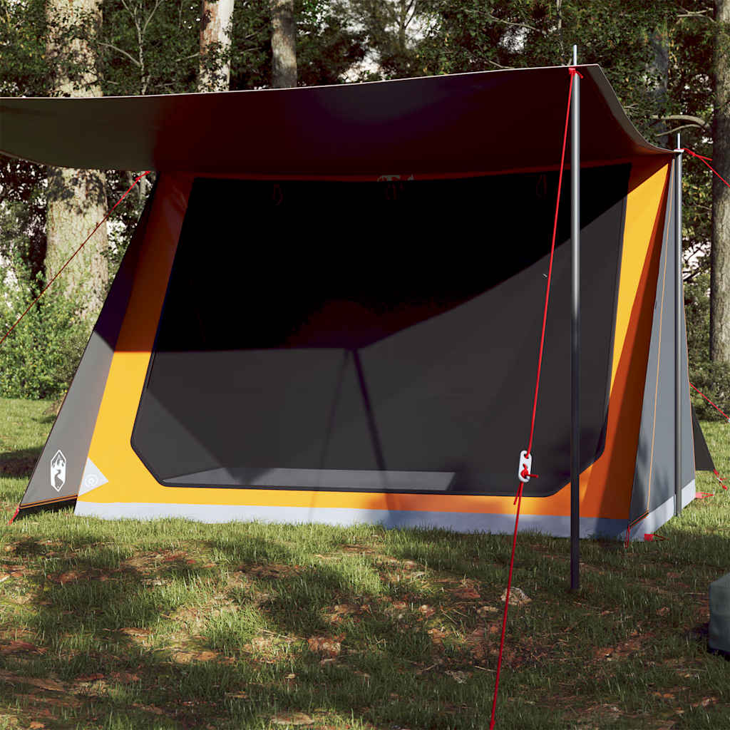 vidaXL Camping Tent 2-Person Grey and Orange Waterproof 1