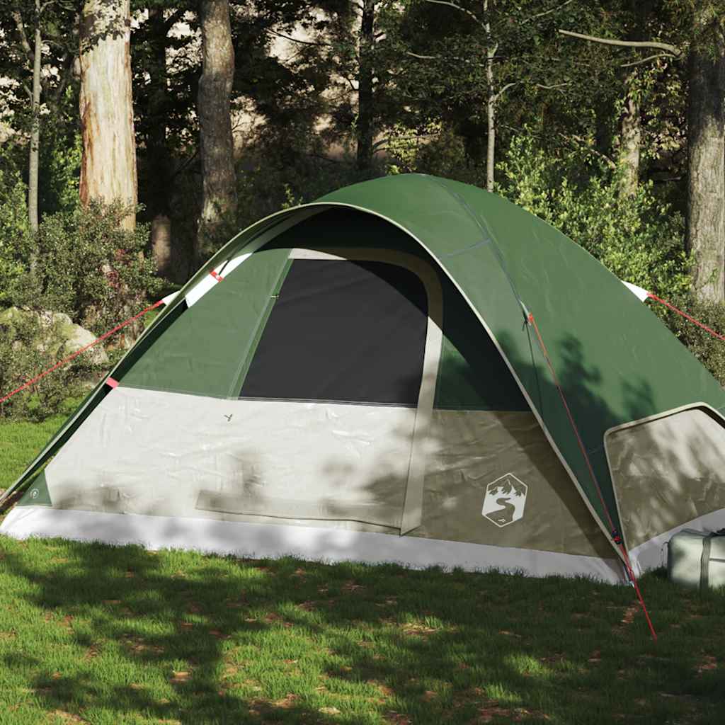 vidaXL Family Tent Dome 6-Person Green Waterproof 1