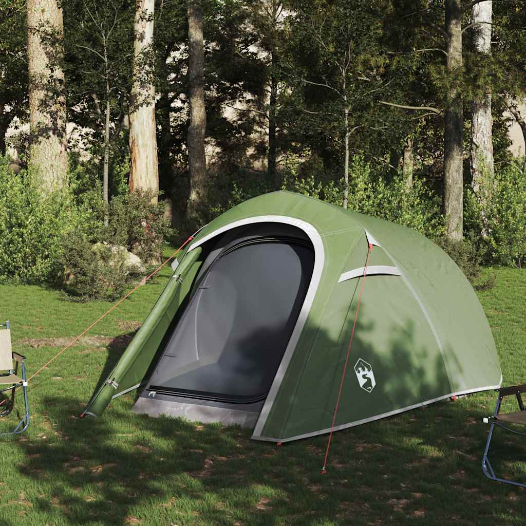 vidaXL Camping Tent Tunnel 3-Person Green Waterproof 3