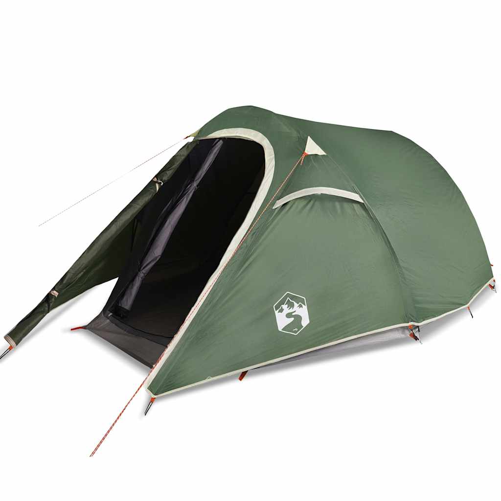 vidaXL Camping Tent Tunnel 3-Person Green Waterproof 4