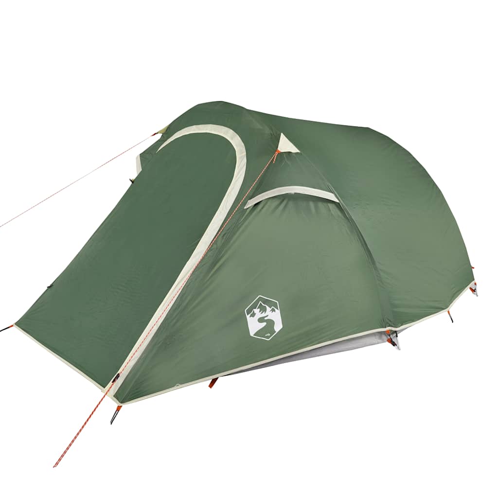 vidaXL Camping Tent Tunnel 3-Person Green Waterproof 5