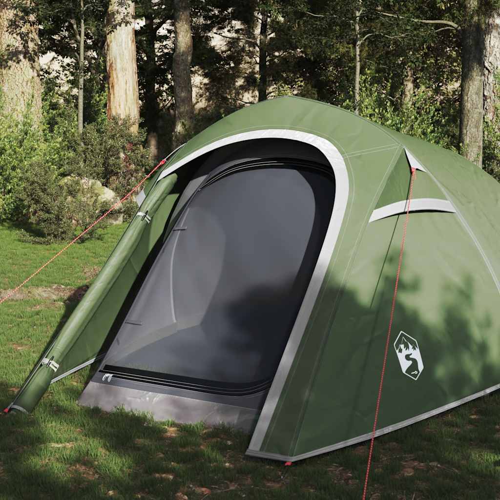 vidaXL Camping Tent Tunnel 3-Person Green Waterproof 1