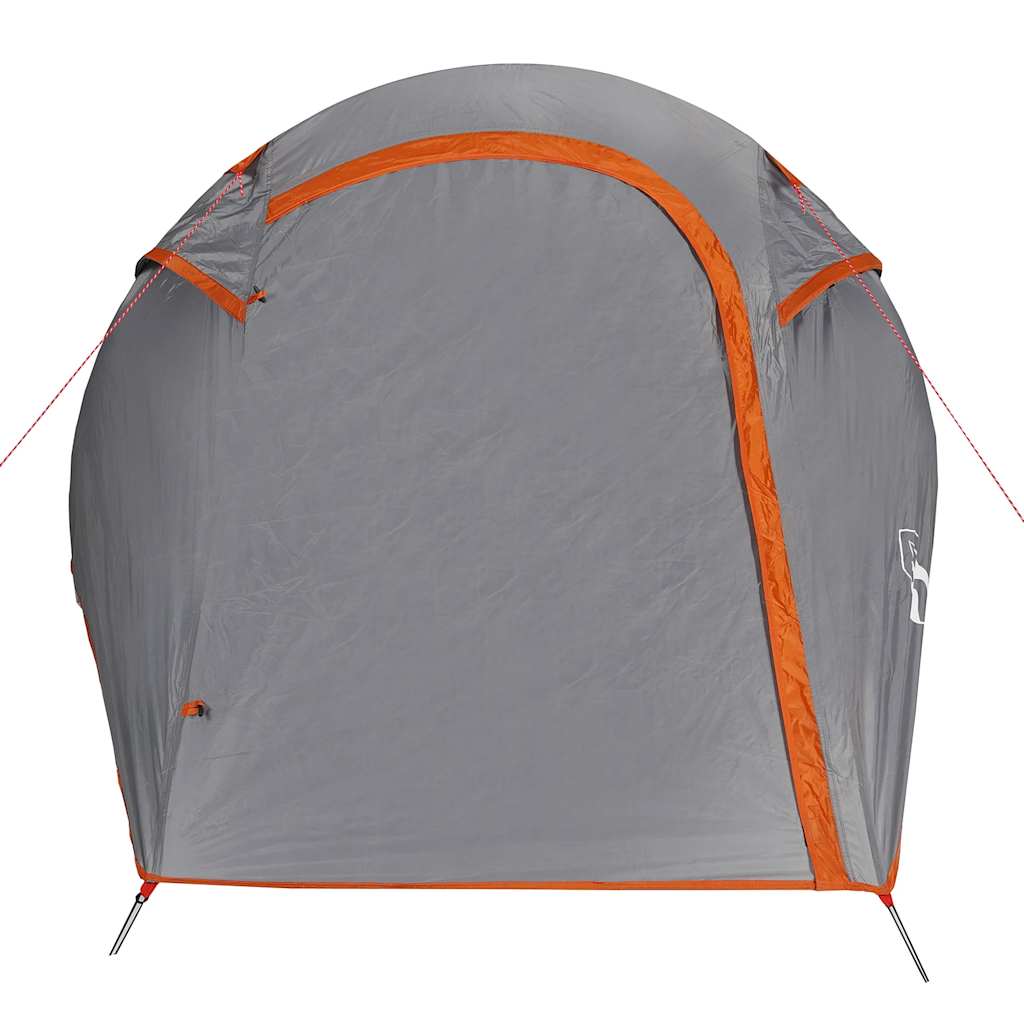 vidaXL Camping Tent Tunnel 2-Person Grey and Orange Waterproof 6