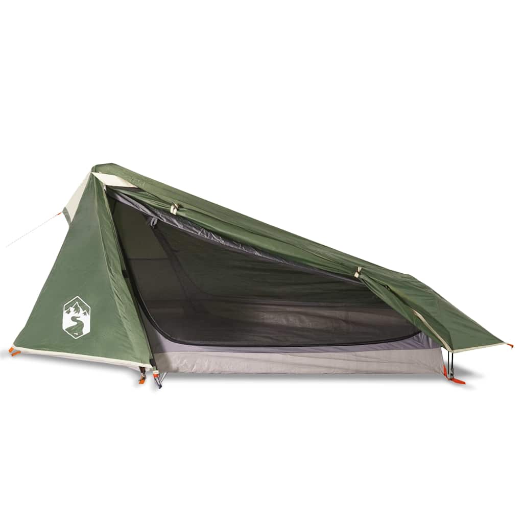 vidaXL Camping Tent Tunnel 1-Person Green Waterproof 4