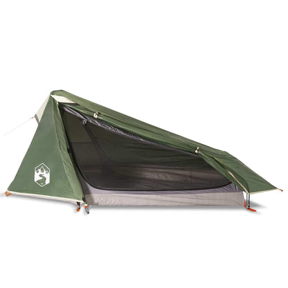 vidaXL Camping Tent Tunnel 1-Person Green Waterproof 4