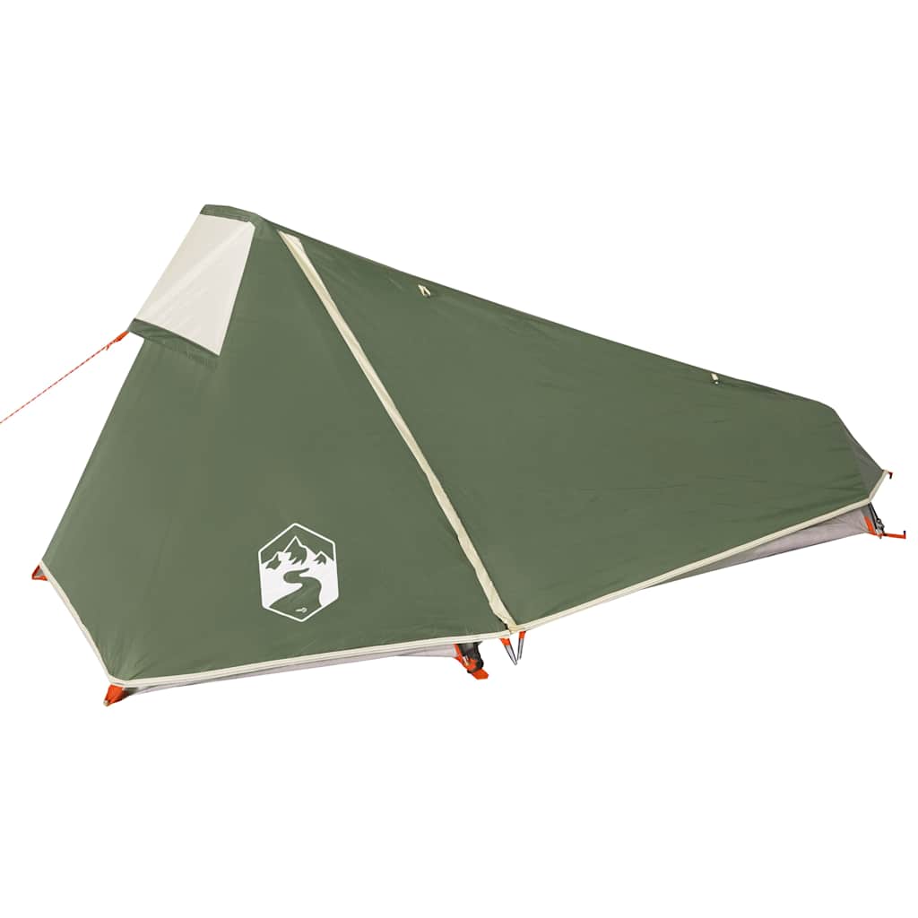 vidaXL Camping Tent Tunnel 1-Person Green Waterproof 5