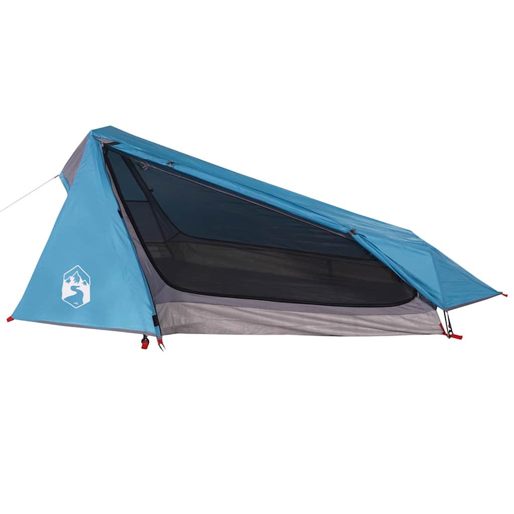 vidaXL Camping Tent Tunnel 1-Person Blue Waterproof 2