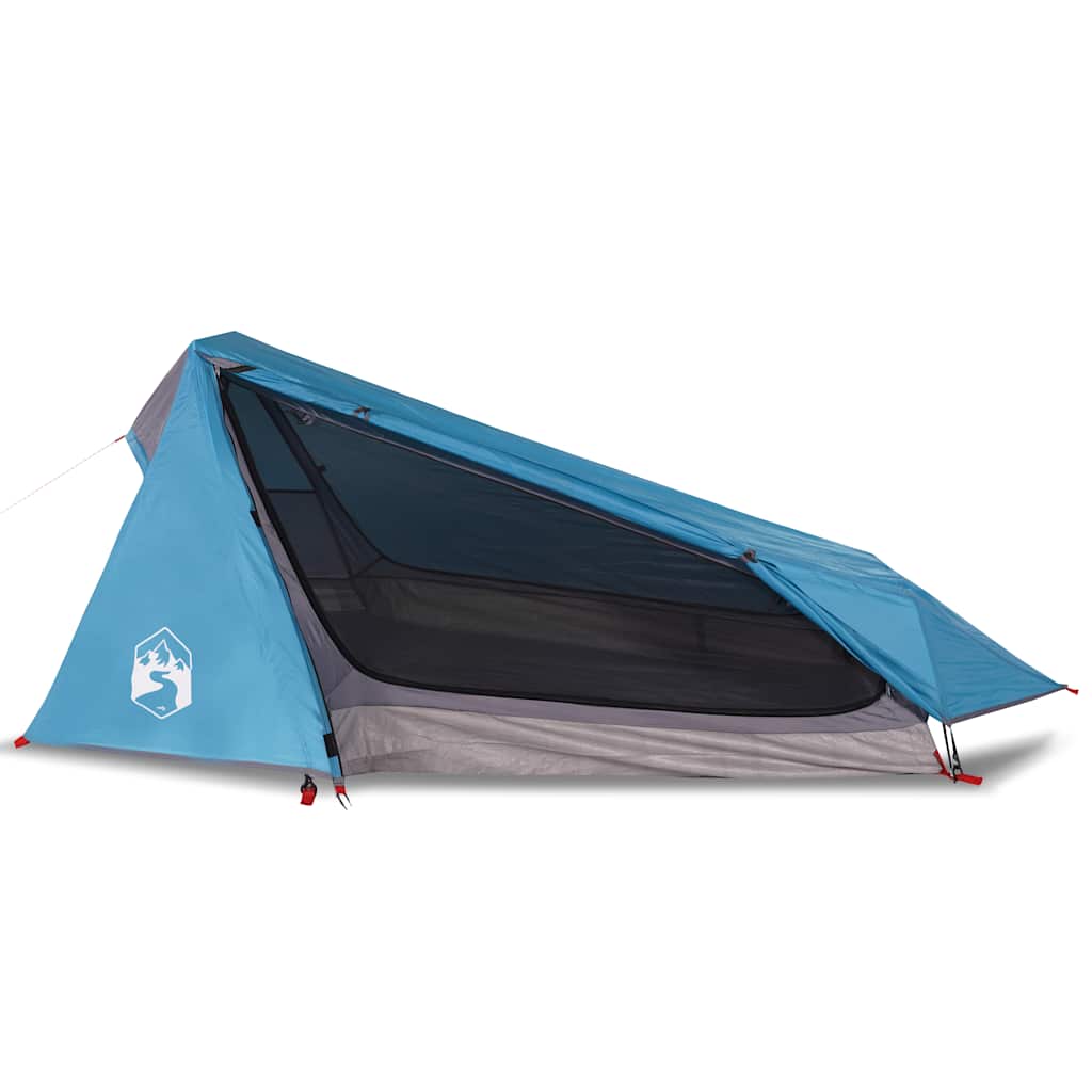 vidaXL Camping Tent Tunnel 1-Person Blue Waterproof 4