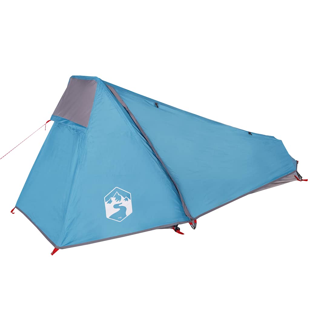 vidaXL Camping Tent Tunnel 1-Person Blue Waterproof 6