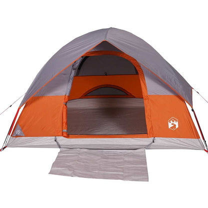 vidaXL Camping Tent Dome 3-Person Grey and Orange Waterproof 6
