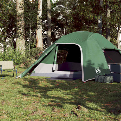 vidaXL Camping Tent Dome 4-Person Green Waterproof 4