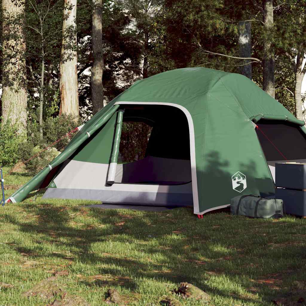 vidaXL Camping Tent Dome 4-Person Green Waterproof 1