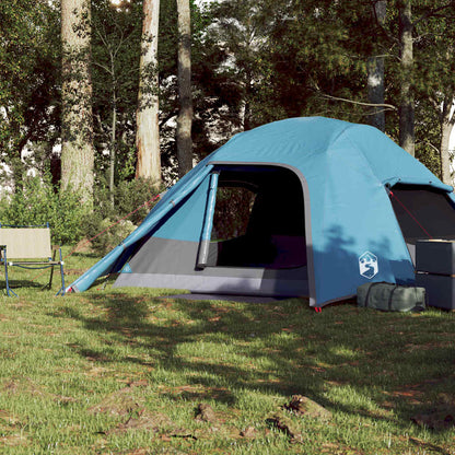 vidaXL Camping Tent Dome 4-Person Blue Waterproof 4