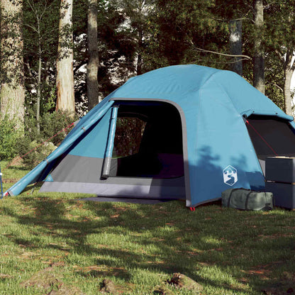 vidaXL Camping Tent Dome 4-Person Blue Waterproof 1