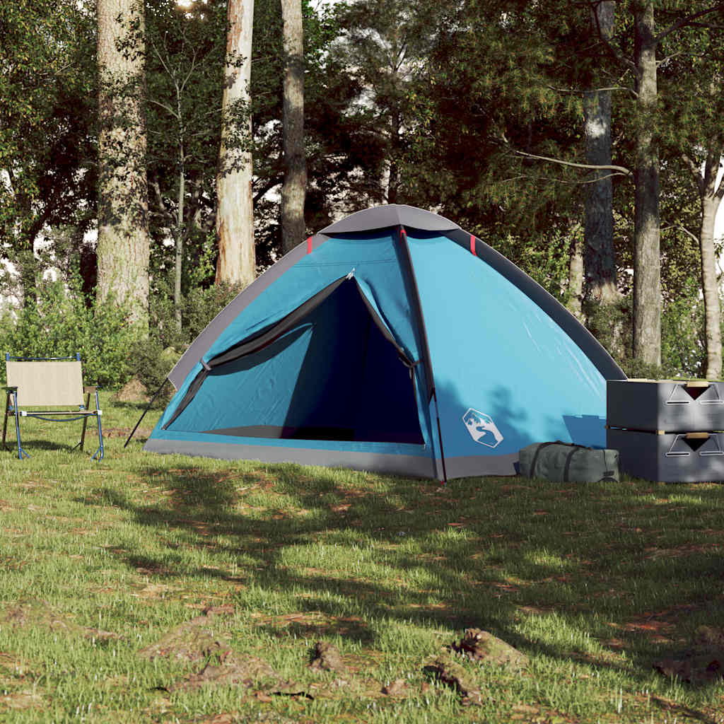 vidaXL Camping Tent Dome 4-Person Blue Waterproof 4