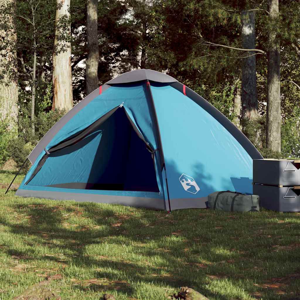 vidaXL Camping Tent Dome 4-Person Blue Waterproof 1