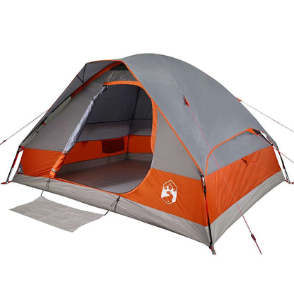 vidaXL Camping Tent Dome 2-Person Grey and Orange Waterproof 5