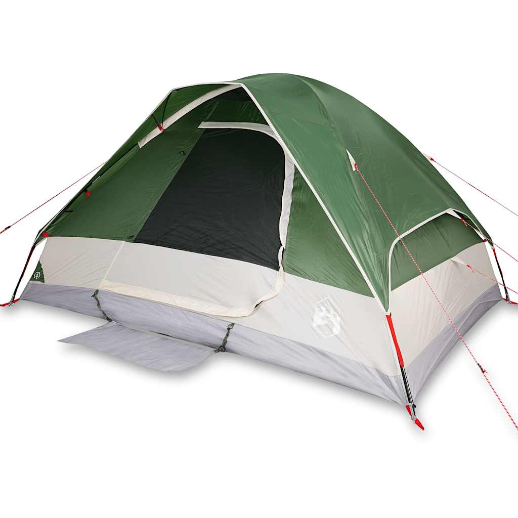 vidaXL Camping Tent Dome 4-Person Green Waterproof 2