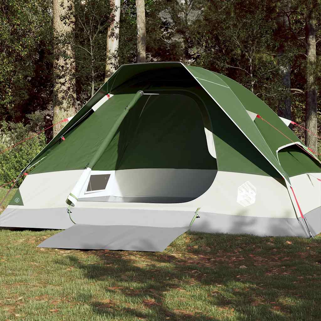 vidaXL Camping Tent Dome 4-Person Green Waterproof 1