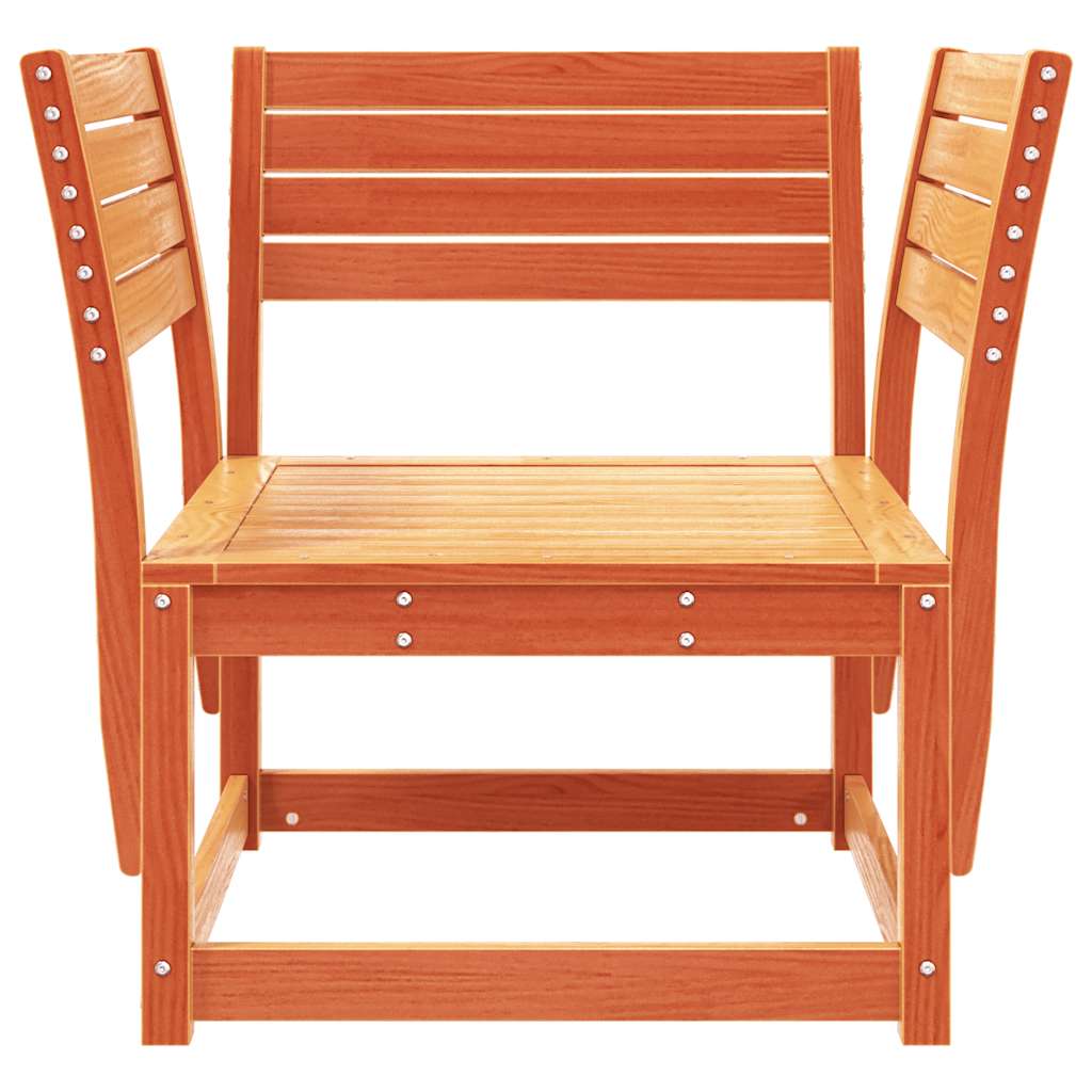 vidaXL Garden Chair Wax Brown Solid Wood Pine 4