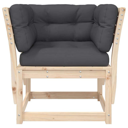 vidaXL Garden Sofa Armrest with Cushions Solid Wood Pine 5