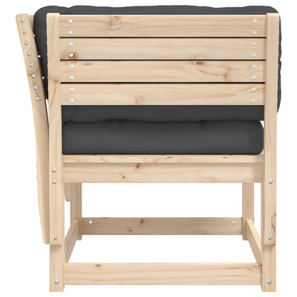 vidaXL Garden Sofa Armrest with Cushions Solid Wood Pine 6