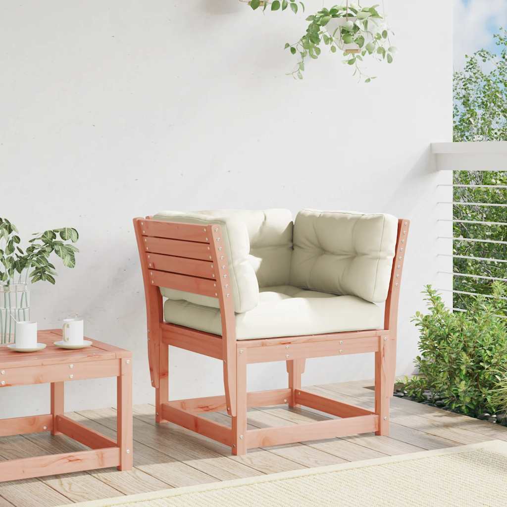 vidaXL Garden Sofa Armrest with Cushions Solid Wood Douglas 3