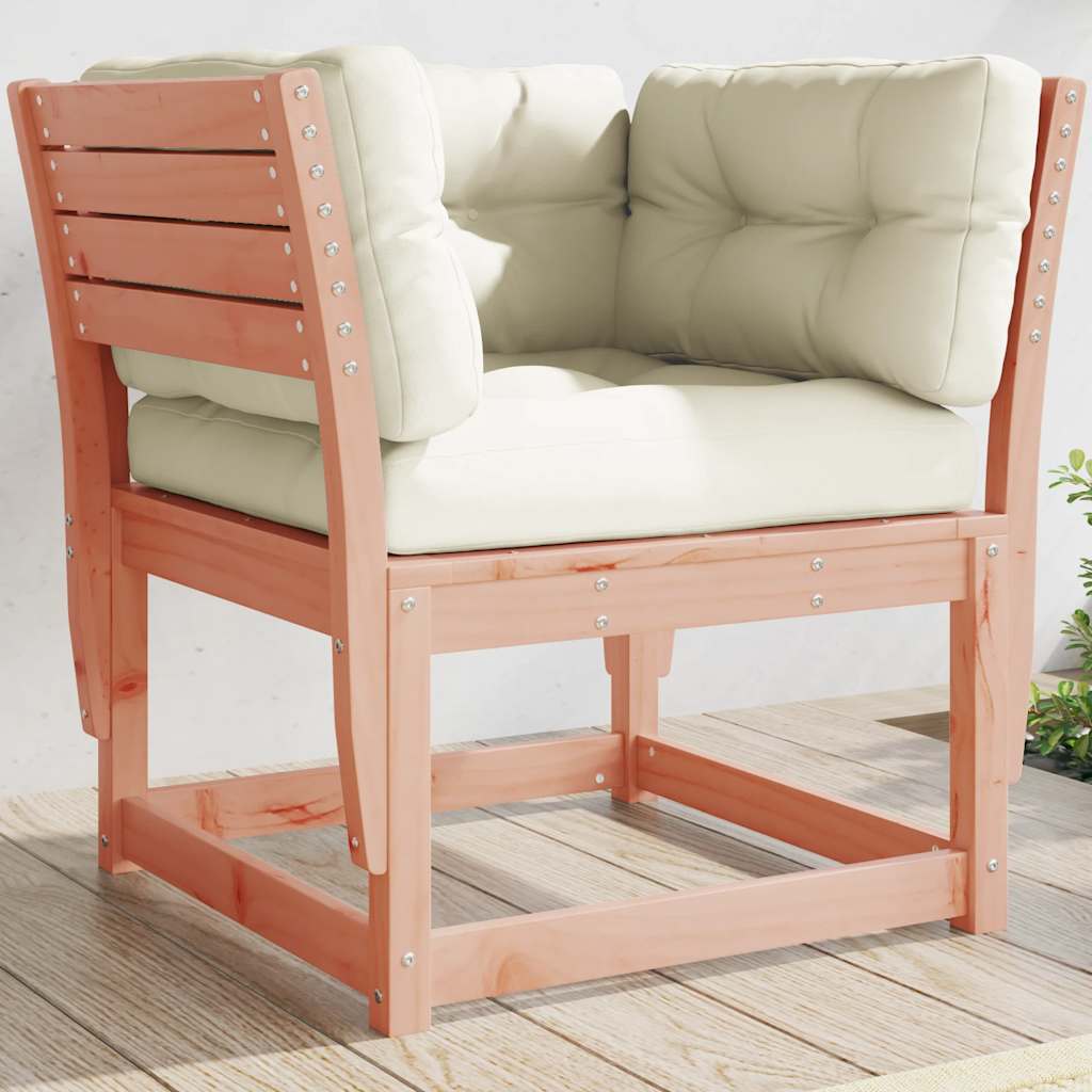 vidaXL Garden Sofa Armrest with Cushions Solid Wood Douglas 1