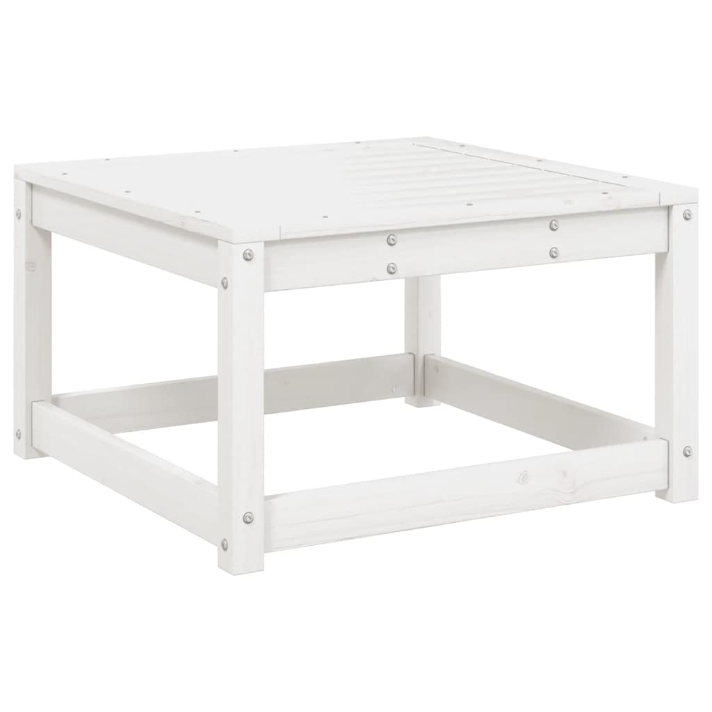 vidaXL Garden Footstool with Cushions White Solid Wood Pine 4