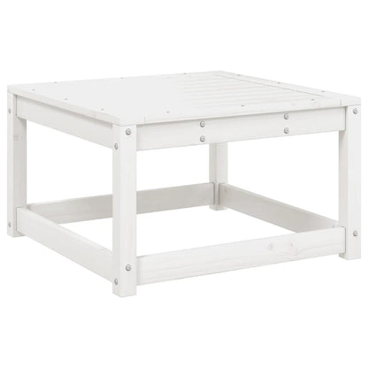 vidaXL Garden Footstool with Cushions White Solid Wood Pine 4