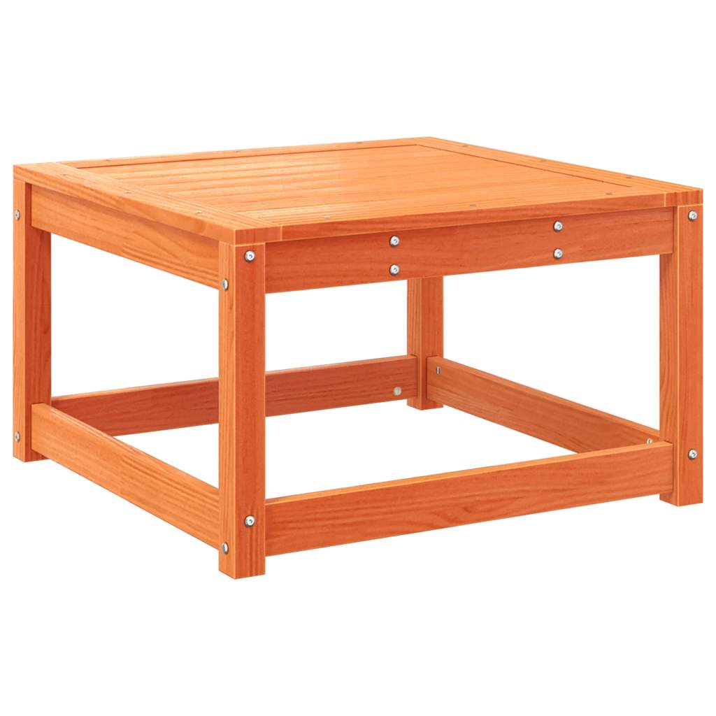 vidaXL Garden Footstool with Cushions Wax Brown Solid Wood Pine 4