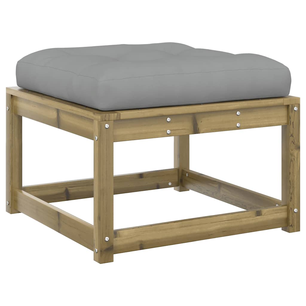 vidaXL Garden Footstool with Cushions Impregnated Wood Pine 2