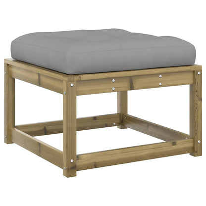vidaXL Garden Footstool with Cushions Impregnated Wood Pine 2