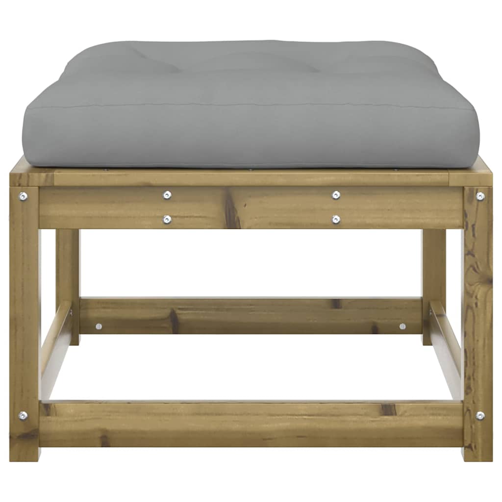 vidaXL Garden Footstool with Cushions Impregnated Wood Pine 5