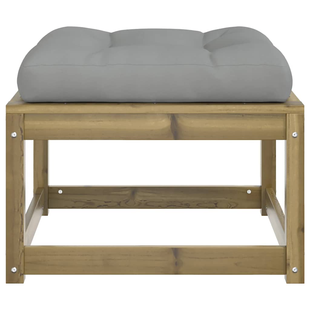 vidaXL Garden Footstool with Cushions Impregnated Wood Pine 6