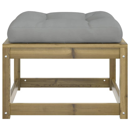 vidaXL Garden Footstool with Cushions Impregnated Wood Pine 6