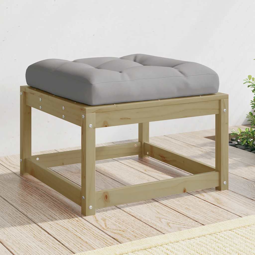 vidaXL Garden Footstool with Cushions Impregnated Wood Pine 1
