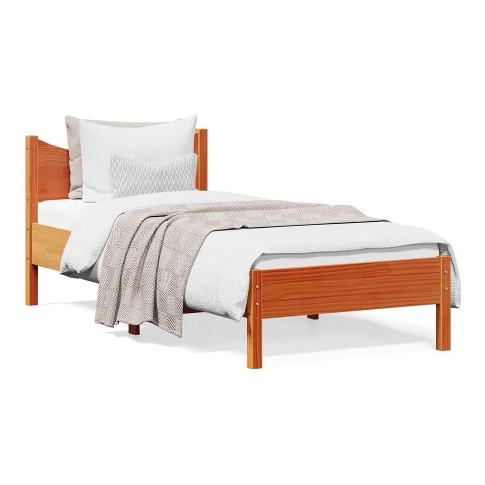 Bed Frame without Mattress Solid Wood Pine Length 190 cm 75 cm
