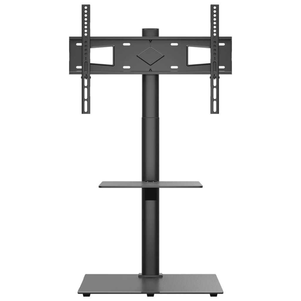 vidaXL Corner TV Stand 2-Tiers for 32-65 Inch Black 3