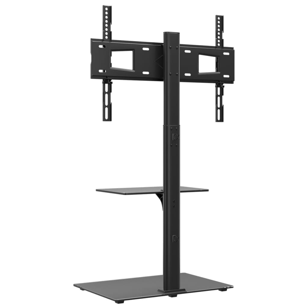 vidaXL Corner TV Stand 2-Tiers for 32-65 Inch Black 5