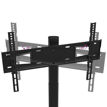 vidaXL Corner TV Stand 2-Tiers for 32-65 Inch Black 6