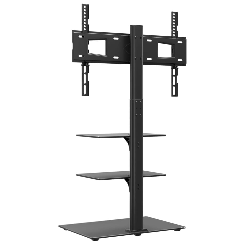 vidaXL Corner TV Stand 3-Tiers for 32-65 Inch Black 5